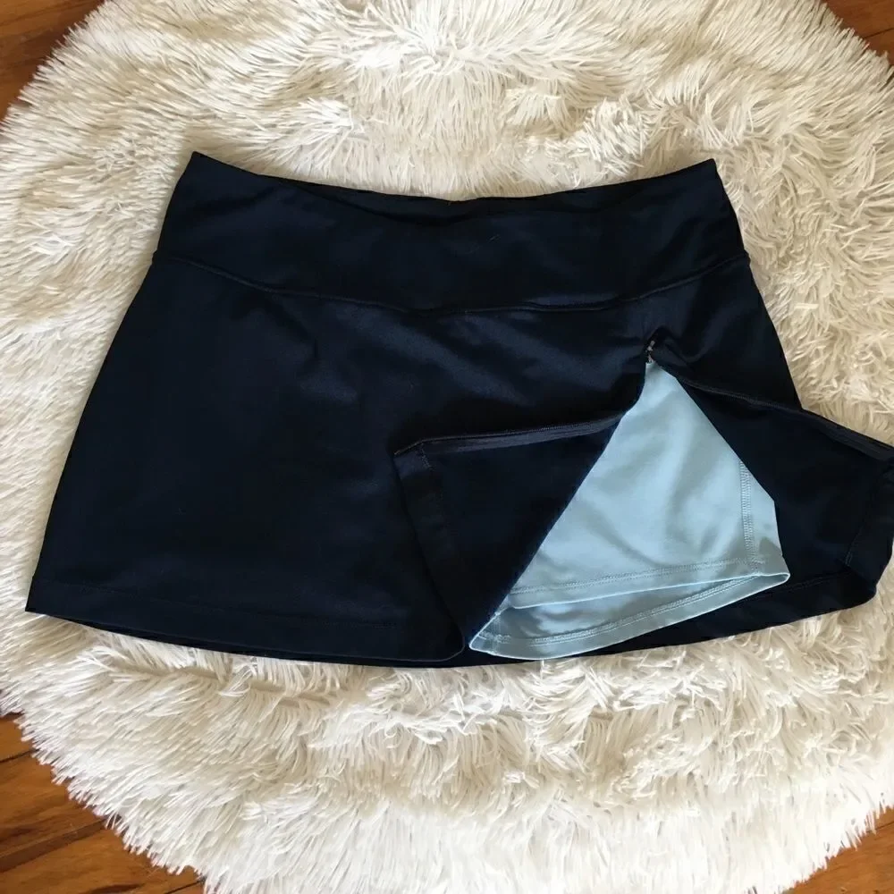 Champion thigh zip slit active shorts under skirt